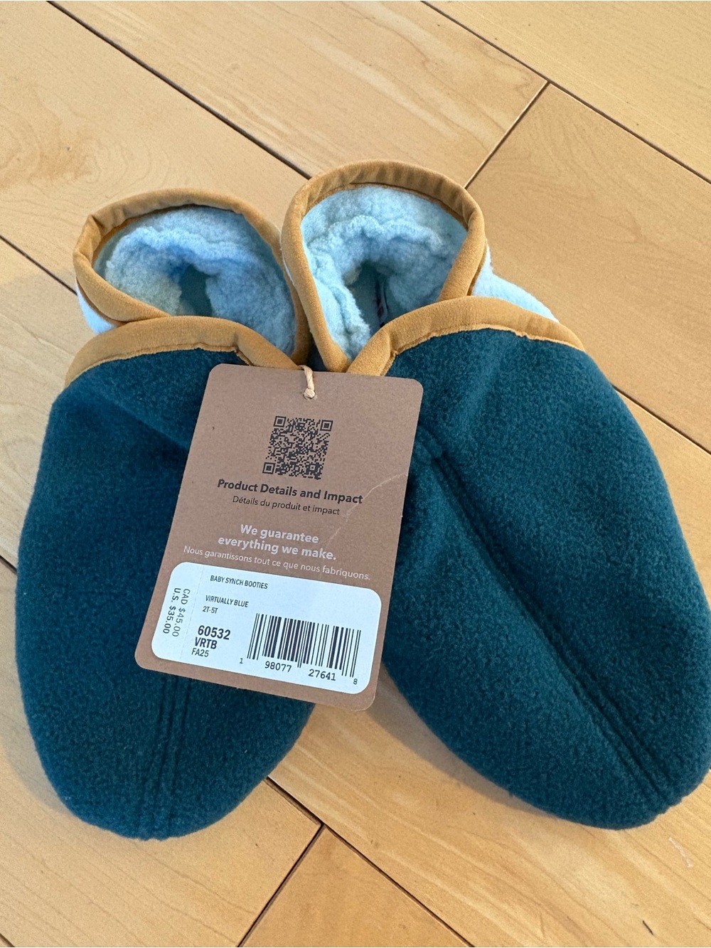 BNWT Patagonia Fleece Synchilla Slippers with Shearling Lining 2T - 5T